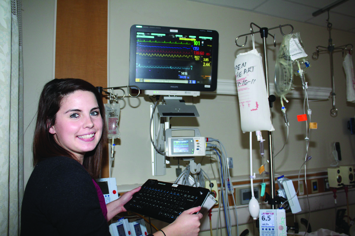 nurse with keyboard